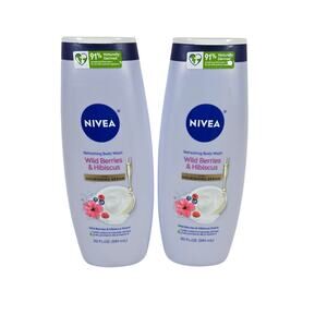 Nivea Wild Berries & Hibiscus Refreshing Body Wash 20 Fl oz NEW 2 pack